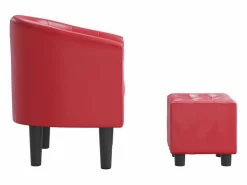 Clicnbuy Sillón Estilo Cabriolet|Sillón con taburete cuero sintético