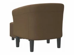 Sillón con taburete tela marrón^Clicnbuy Sale