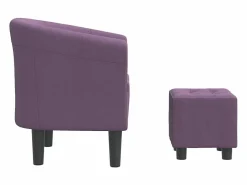 vidaxl Sillón Estilo Cabriolet|Sillón con taburete tela morado
