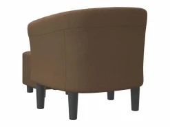 vidaxl Sillón con taburete tela marrón Marru00f3n New