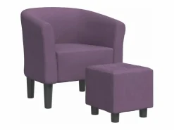 Sillón con taburete tela morado^Clicnbuy Discount