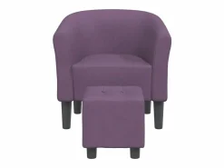 Sillón con taburete tela morado^Clicnbuy Discount