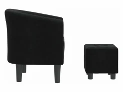 Clicnbuy Sillón con taburete tela negra Negro Discount