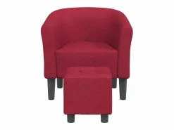 Sillón con taburete tela tinto^Clicnbuy Best