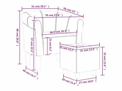 Sillón con taburete tela tinto^Clicnbuy Best