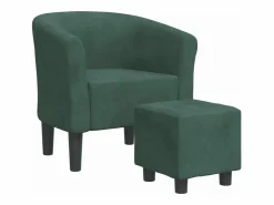 vidaxl Sillón Estilo Cabriolet|Sillón con taburete terciopelo oscuro