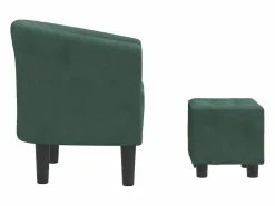 vidaxl Sillón Estilo Cabriolet|Sillón con taburete terciopelo oscuro