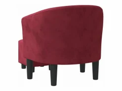 Sillón con taburete terciopelo tinto^vidaxl Sale