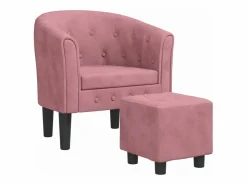 Sillón con taburete terciopelo^vidaxl Hot
