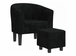 Sillón con taburete terciopelo^vidaxl Best