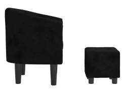 Sillón con taburete terciopelo^vidaxl Best