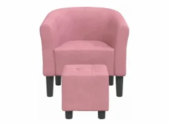 Clicnbuy Sillón con taburete terciopelo Rosa Best