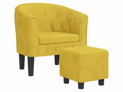Sillón con taburete terciopelo ES39028^ New