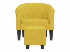 Sillón con taburete terciopelo ES39028^ New