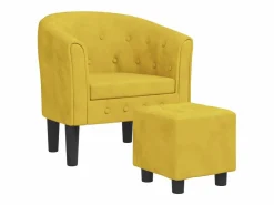 vidaxl Sillón Estilo Cabriolet|Sillón con taburete terciopelo