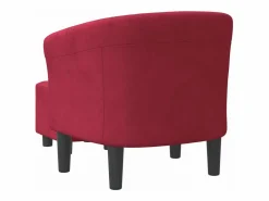 Clicnbuy Sillón Estilo Cabriolet|Sillón con taburete terciopelo tinto