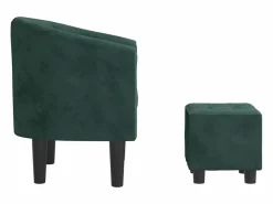 Sillón con taburete terciopelo oscuro^Clicnbuy Outlet