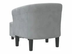 Clicnbuy Sillón con taburete terciopelo oscuro Gris Discount