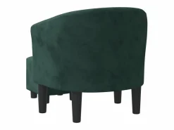 vidaxl Sillón con taburete terciopelo oscuro Verde Clearance