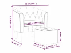 vidaxl Sillón con taburete terciopelo oscuro Verde Clearance