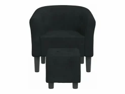 Clicnbuy Sillón Estilo Cabriolet|Sillón con taburete terciopelo
