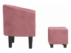 Clicnbuy Sillón Estilo Cabriolet|Sillón con taburete terciopelo