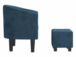 Clicnbuy Sillón Estilo Cabriolet|Sillón con taburete terciopelo oscuro