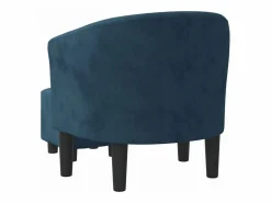 Clicnbuy Sillón Estilo Cabriolet|Sillón con taburete terciopelo oscuro