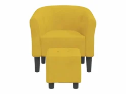 Clicnbuy Sillón Estilo Cabriolet|Sillón con taburete terciopelo