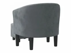 vidaxl Sillón Estilo Cabriolet|Sillón con taburete terciopelo gris oscuro