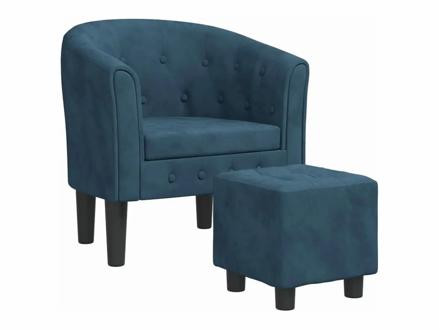 vidaxl Sillón Estilo Cabriolet|Sillón con taburete terciopelo oscuro