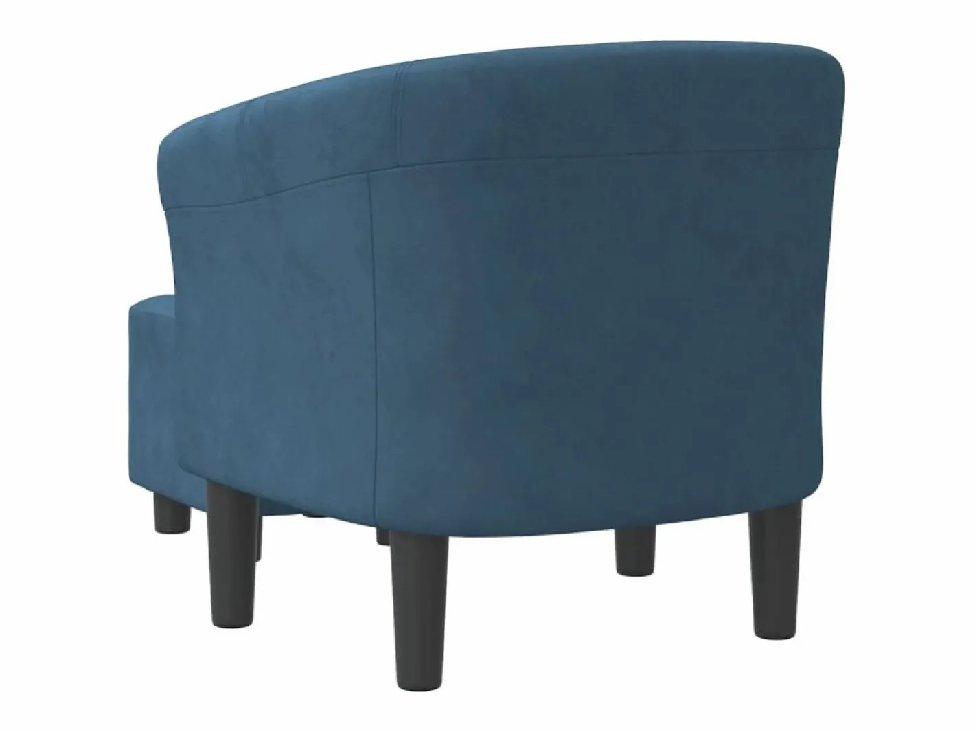 vidaxl Sillón con taburete terciopelo oscuro Azul