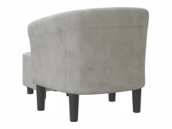 Clicnbuy Sillón Estilo Cabriolet|Sillón con taburete terciopelo claro