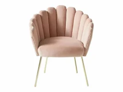 Sillón concha butaca diseño moderno terciopelo patas doradas Calicis -^AHD Sale