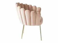 Sillón concha butaca diseño moderno terciopelo patas doradas Calicis -^AHD Sale