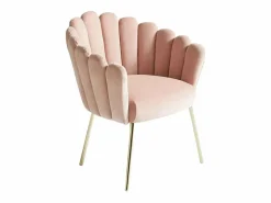 Sillón concha butaca diseño moderno terciopelo patas doradas Calicis -^AHD Sale