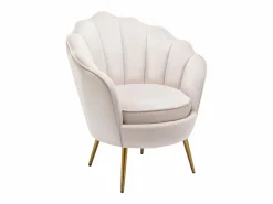 Vente-unique Sillón|Sillón concha de terciopelo color con patas de metal LALEA