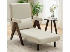 Hauss Spole Sillón Cama|Sillón convertible 3 en 1 con soporte lumbar y respaldo regulable en 6 posiciones, + madera oscura