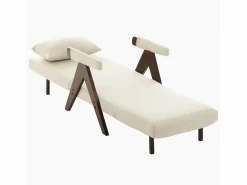 Hauss Spole Sillón Cama|Sillón convertible 3 en 1 con soporte lumbar y respaldo regulable en 6 posiciones, + madera oscura