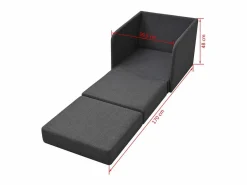 Clicnbuy Sillón Cama|Sillón convertible en cama tela oscuro