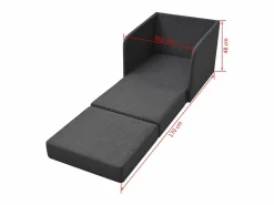 Clicnbuy Sillón Cama|Sillón convertible en cama tela oscuro