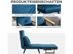 Sillón convertible en cama, tejido terciopelo, color (63x73x81 cm)^ Online