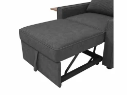 Hauss Spole Sillón convertible en pana - Sofá individual con mesa auxiliar y puertos USB/Tipo C Gris New