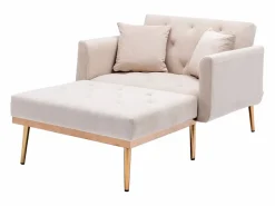 Hauss Spole Sillón Cama|Sillón convertible en terciopelo con respaldo regulable en 3 posiciones 165x90x77cm