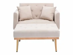 Hauss Spole Sillón Cama|Sillón convertible en terciopelo con respaldo regulable en 3 posiciones 165x90x77cm