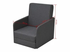 Sillón convertible tela gris oscuro SHL7334 Gris antracita New