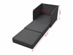 Sillón convertible tela gris oscuro SHL7334 Gris antracita New
