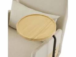 KOMHTOM Sillón convertible tres en uno con función de cama, equipado con una bandeja de madera, Beige Discount
