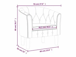 vidaxl Sillón cuero sintético Gris