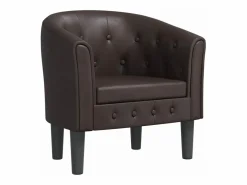 Sillón cuero sintético marrón^Clicnbuy Discount
